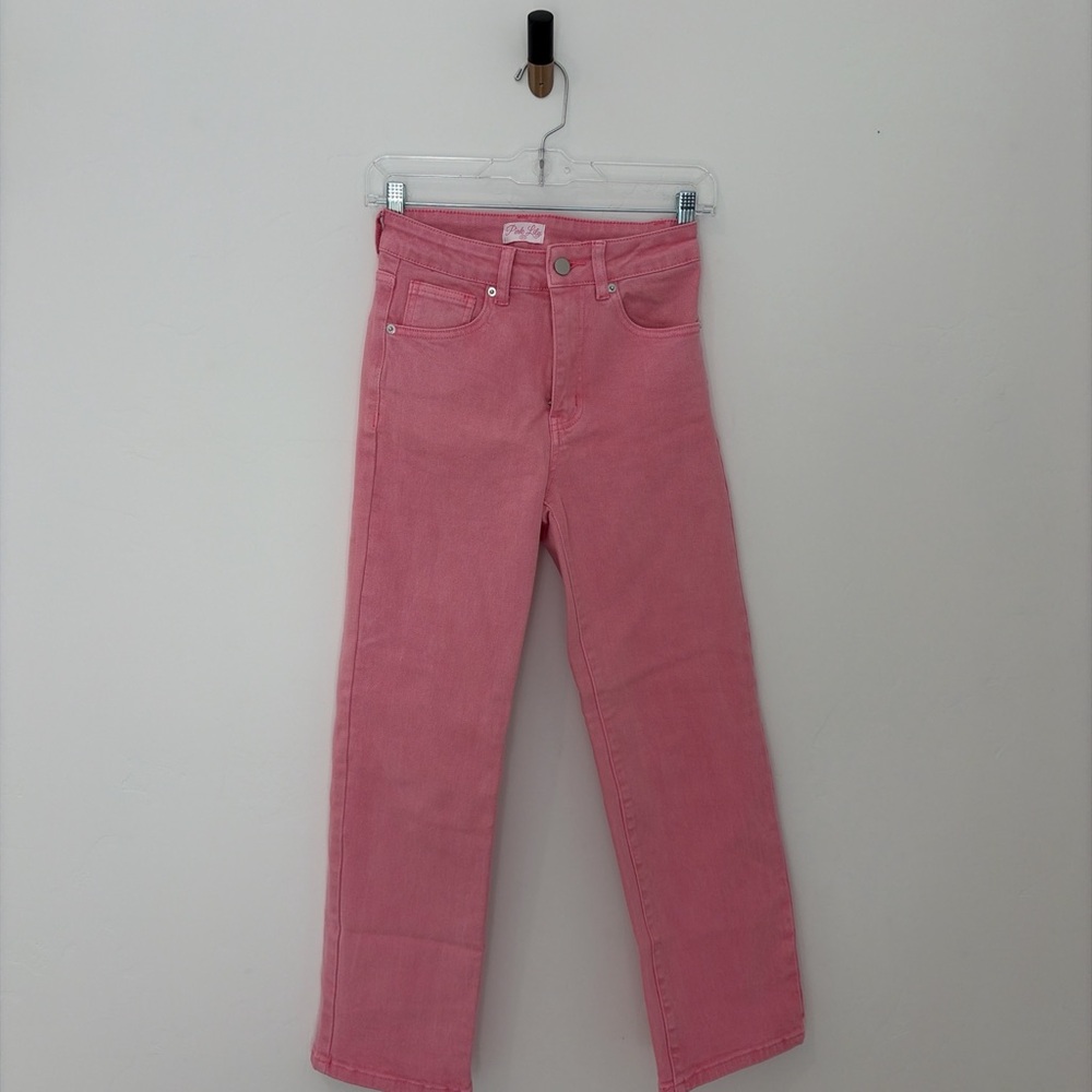 Pink Lily Straight Leg Pink Jeans